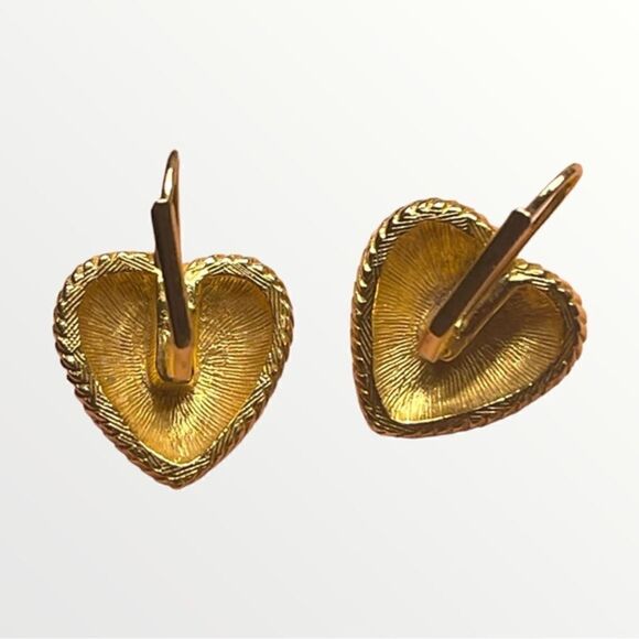 Vintage Pave Heart Dangle Earrings - Picture 2 of 9